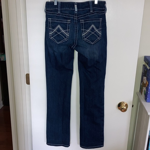 Ariat, R.E.A.L Denim, Mid Rise Straight Blue Denim Jeans. 29R - Picture 4 of 16
